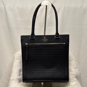 Kate Spade Perry Lane Bubbles black leather tote
